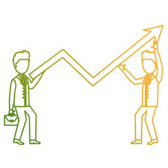 business people with arrow