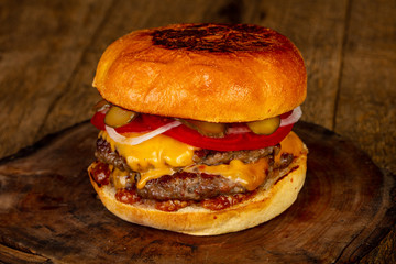 Hot tasty burger