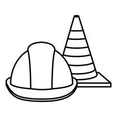 construction helmet with cones