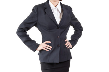 business woman with arms akimbo