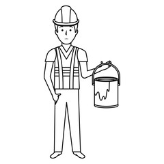 painter with paint pot character