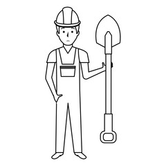 builder with shovel character