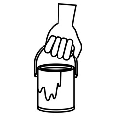 hand with paint pot