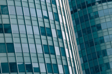 Obraz premium Close-Up of Modern Office Buildings in city of China.