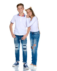 Teens brother and sister.
