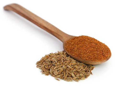Crushed cumin with whole ones