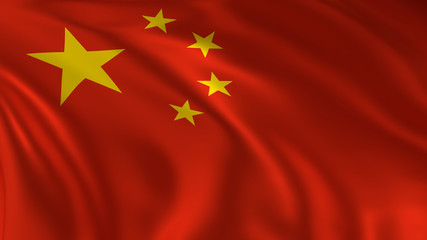Waving China flag
