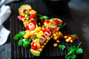 zucchini bun hot dog.