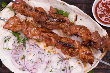 Restaurant dish Shish kebab