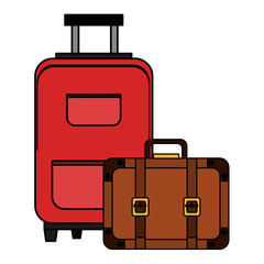 suitcases travel isolated icon