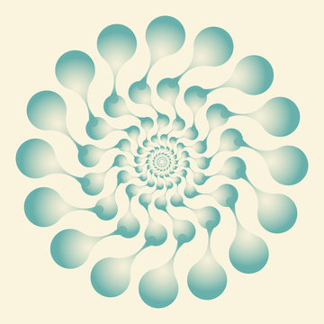 retro style bubble sun in ivory and soft blue shades