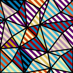 Seamless geometric pattern. Diagonal strips pattern in a patchwork collage style. Vector image.