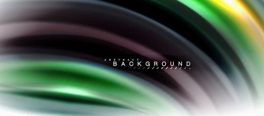 Fluid liquid mixing colors concept on light grey background, curve flow, trendy abstract layout template for business or technology presentation or web brochure cover, wallpaper