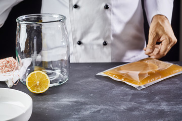 Man preparing to make homemade kombucha