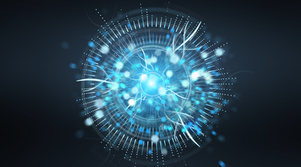 Digital eye surveillance hologram 3D rendering