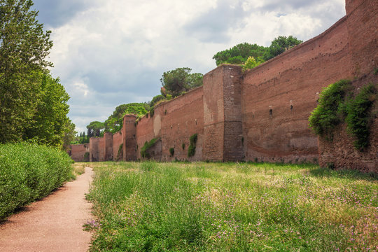 Aurelian Walls in Rome, Italy.