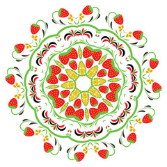 Folk ornament with strawberries
