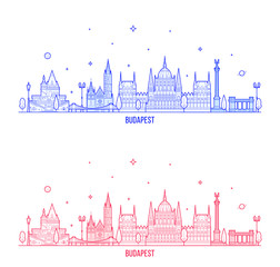 Budapest skyline Hungary city buildings vector