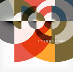 Obraz premium Minimal circle abstract background design, multicolored template for business or technology presentation or web brochure cover layout, wallpaper