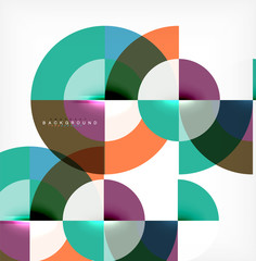 Fototapeta premium Minimal circle abstract background design, multicolored template for business or technology presentation or web brochure cover layout, wallpaper