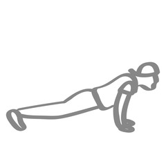 Handgezeichneter Mann macht Liegestütze in grau