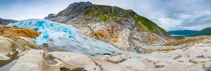 The blue Svartisen Glacier in north Norway