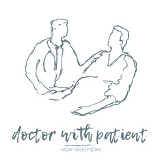 Doctor patient vector sketch hand drawn