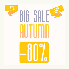 Vector drawing with discounts on 80, 25 and 50 percent