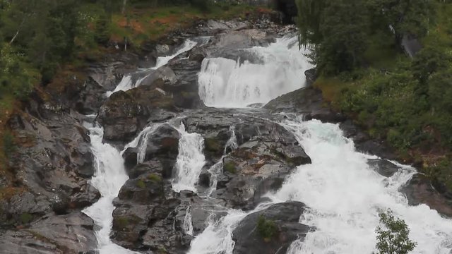 Small falls on hillside. Hellesylt, Norway