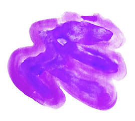 Ultra lilac watercolor abstract background, spot, splash of paint, blot, divorce. Vintage pattern for different design and decoration.