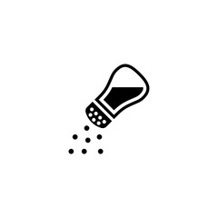 Salt Shaker. Flat Vector Icon illustration. Simple black symbol on white background. Salt Shaker sign design template for web and mobile UI element