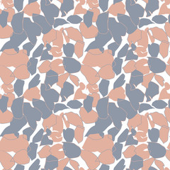 Obraz premium Vector organic seamless abstract background, botanical motif with stylized leaves, freehand doodles pattern.