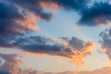 Obraz na płótnie Canvas sunset, blue sky with clouds