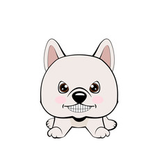 Vector illustration of Angry puppy. Eskimo Dog or Spitz.