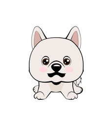 Vector illustration of Angry puppy. Eskimo Dog or Spitz.
