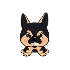 Vector illustration of Angry puppy. German Shepherd.