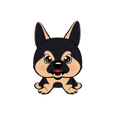 Obraz premium Vector illustration of Angry puppy. German Shepherd.