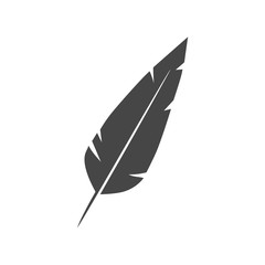Feather on white icon