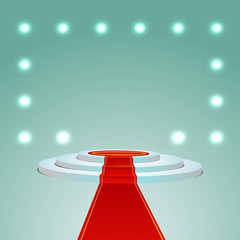 Fototapeta premium Roll red carpet and podium vector illustration eps 10