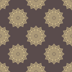 Orient vector classic pattern. Seamless abstract background with vintage elements. Orient brown and golden background. Ornament for wallpaper and packaging
