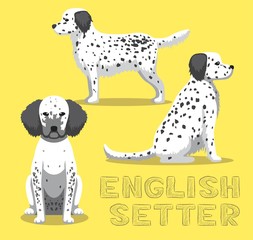 Dog English Setter Cartoon Vector Illustration