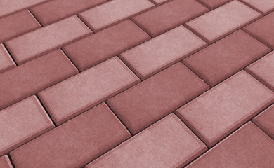 3D realistic render of red lock paving texture.