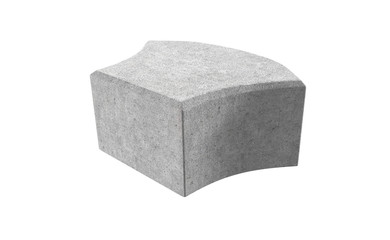 3D realistic render of grey single lock paving brick. Isolated on white background.