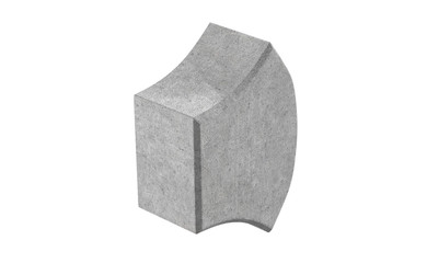 3D realistic render of grey single lock paving brick. Isolated on white background.