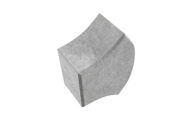 3D realistic render of grey single lock paving brick. Isolated on white background.