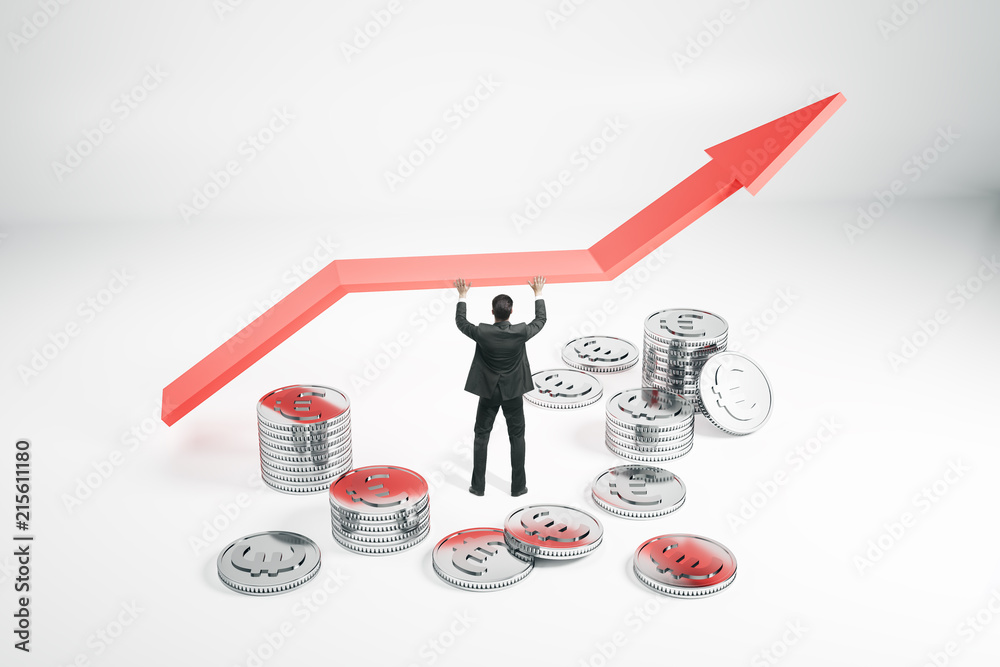 Wall mural financial growth and profit concept