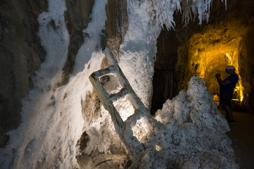 stalactites of salt in the old Cardona mine