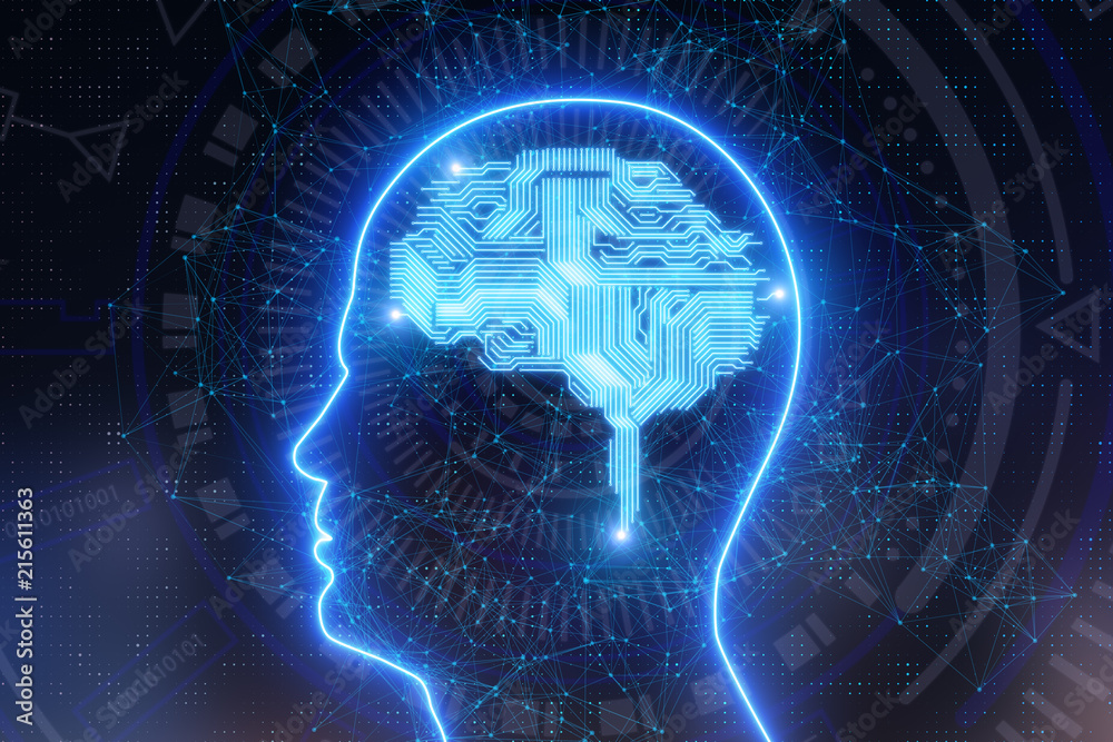 Wall mural artificial intelligence and future concept