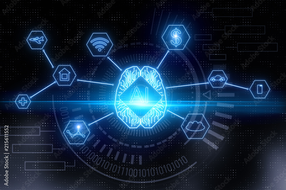 Poster artificial intelligence and future concept