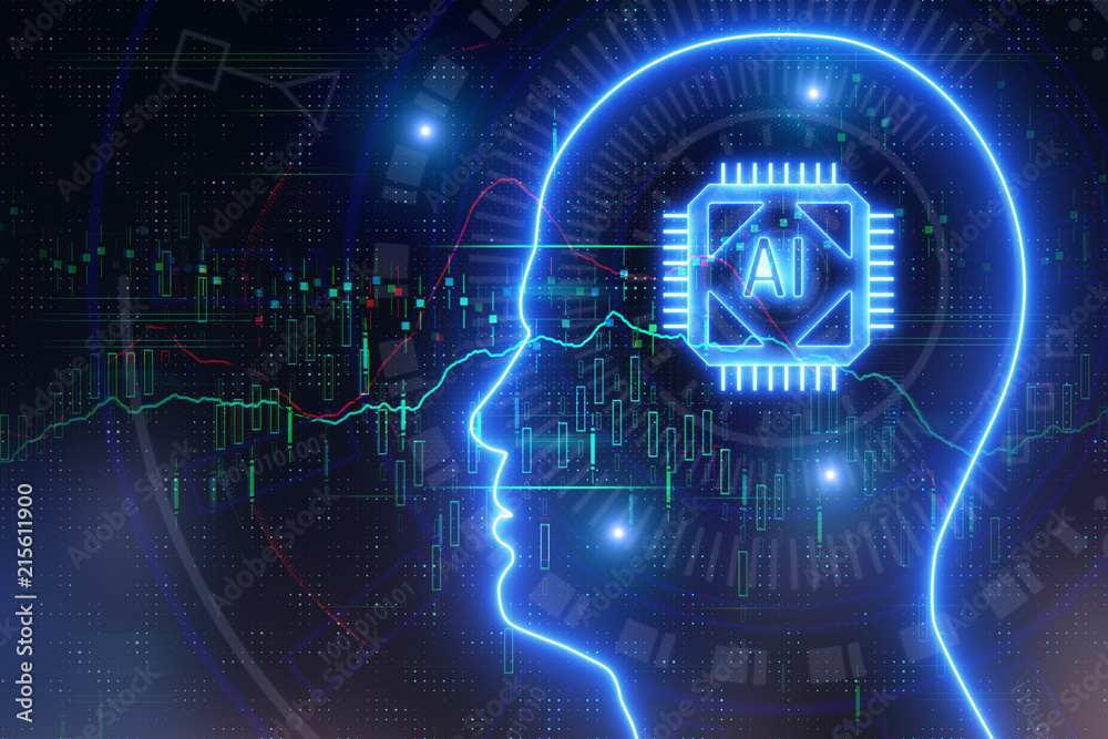 Wall mural artificial intelligence and innovation concept